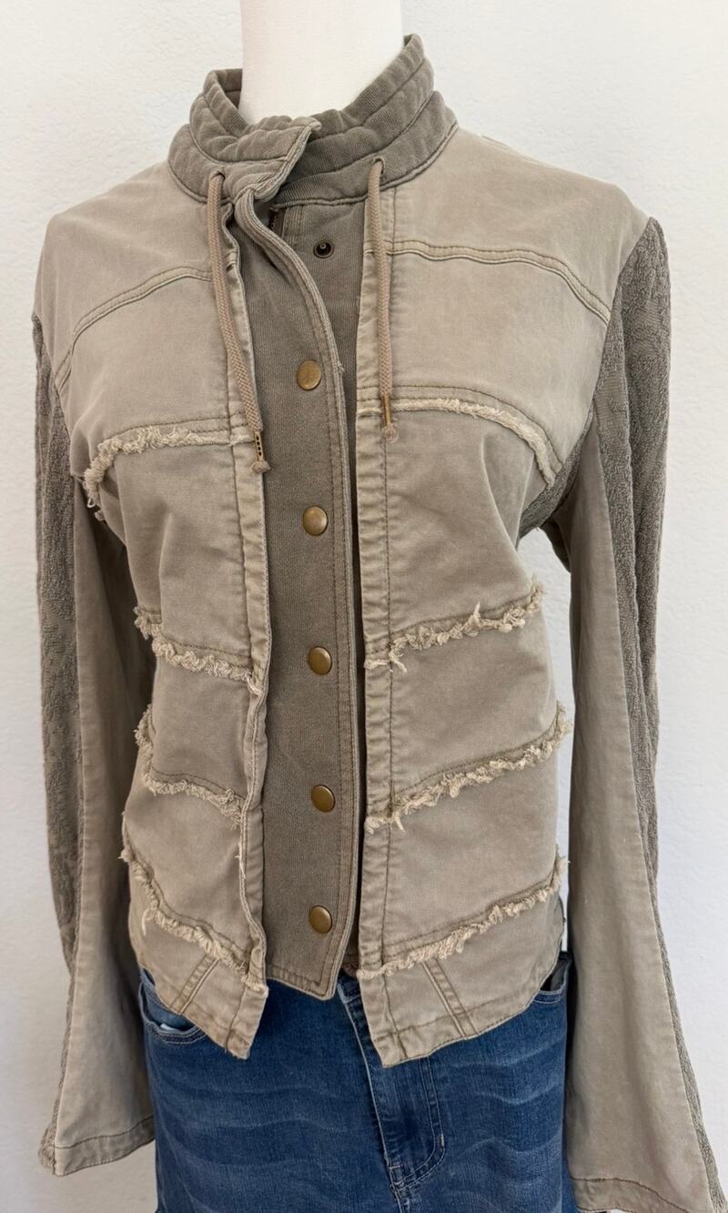 Free People Olive Green Military Jacket Size Medium Like New